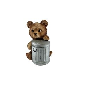 Vintage Bear With Trash Can Salt & Pepper Shakers Japan
